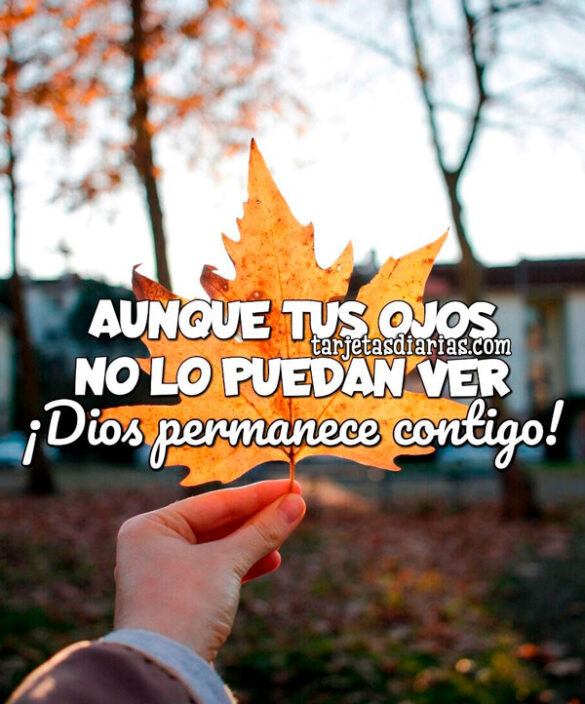 AUNQUE TUS OJOS NO LO PUEDAN VER ¡DIOS PERMANECE CONTIGO!