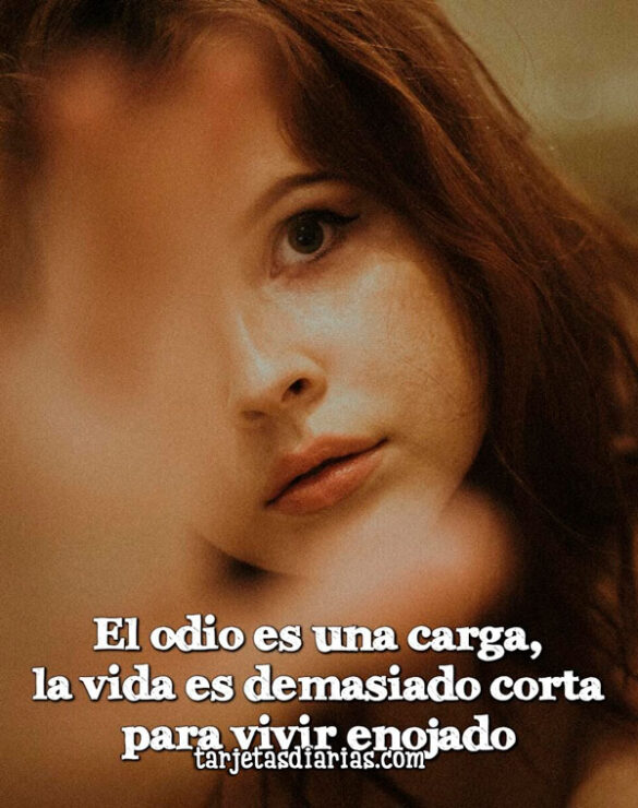 EL ODIO ES UNA CARGA, LA VIDA ES DEMASIADO CORTA PARA VIVIR ENOJADO