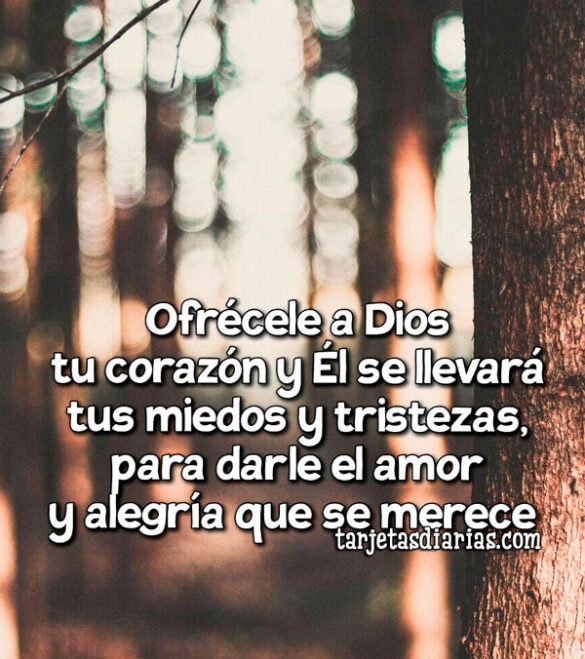 OFRÉCELE A DIOS TU CORAZÓN Y ÉL SE LLEVARÁ TUS MIEDOS Y TRISTEZAS