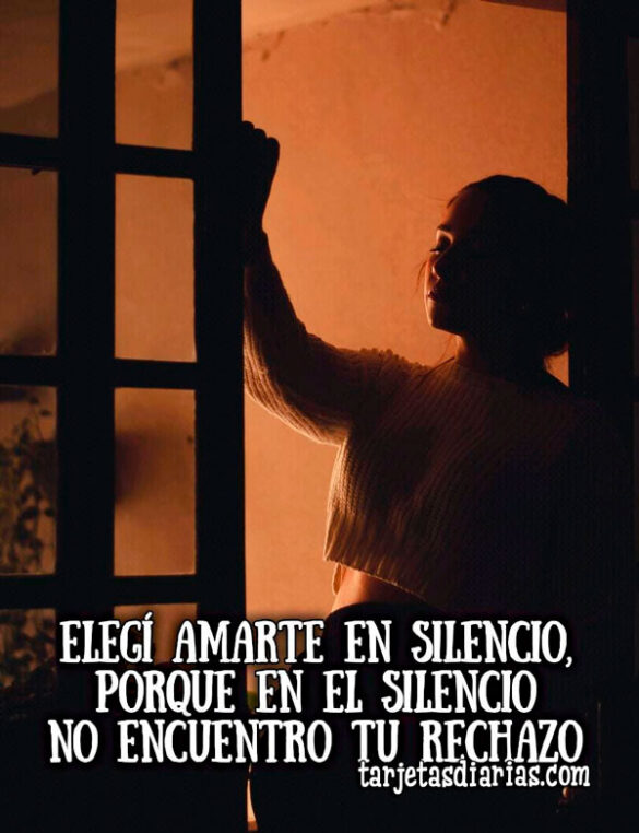 ELEGÍ AMARTE EN SILENCIO, PORQUE EN EL SILENCIO NO ENCUENTRO TU RECHAZO