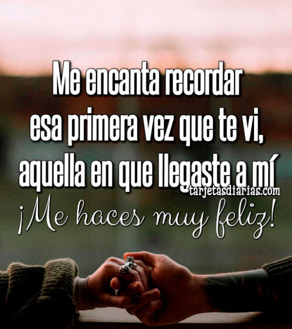 ME ENCANTA RECORDAR LA PRIMERA VEZ QUE TE VI, AQUELLA EN QUE LLEGASTE A MÍ