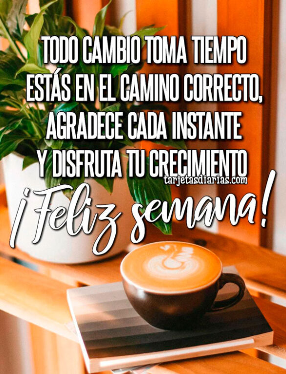 TODO CAMBIO TOMA TIEMPO, ESTÁS EN EL CAMINO CORRECTO, AGRADECE CADA INSTANTE Y DISFRUTA DE TU CRECIMIENTO