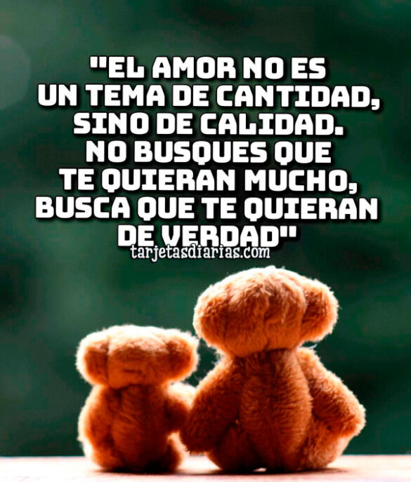 “EL AMOR NO ES UN TEMA DE CANTIDAD, SINO DE CALIDAD”