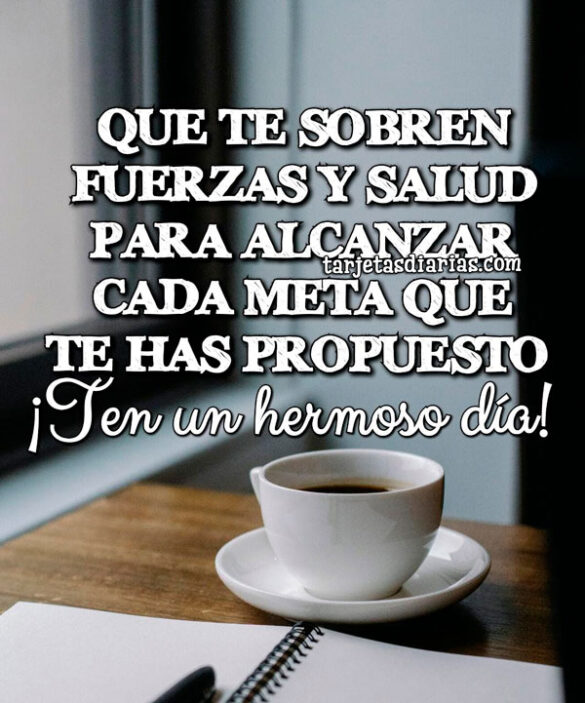 QUE TE SOBREN LAS FUERZAS Y LA SALUD PARA ALCANZAR CADA META QUE TE HAS PROPUESTO