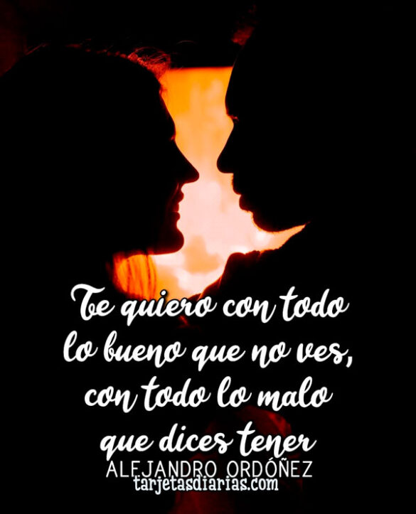 TE QUIERO CON TODO LO BUENO QUE NO VES, CON TODO LO MALO QUE DICES TENER