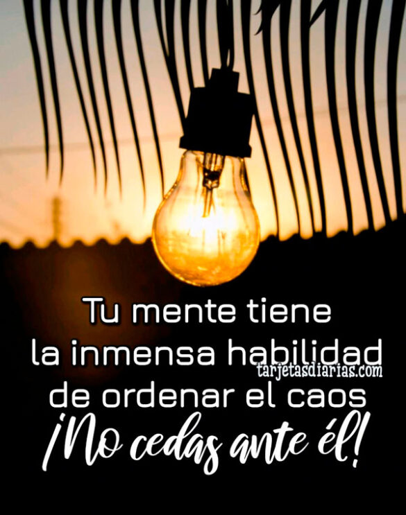 TU MENTE TIENE LA INMENSA HABILIDAD DE ORDENAR EL CAOS ¡NO CEDAS ANTE ÉL!