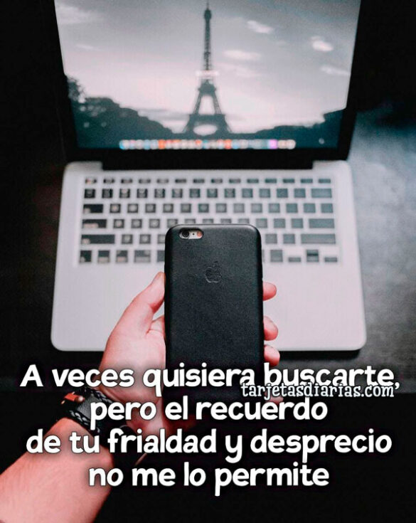A VECES QUISIERA BUSCARTE, PERO EL RECUERDO DE TU FRIALDAD Y DESPRECIO NO ME LO PERMITE