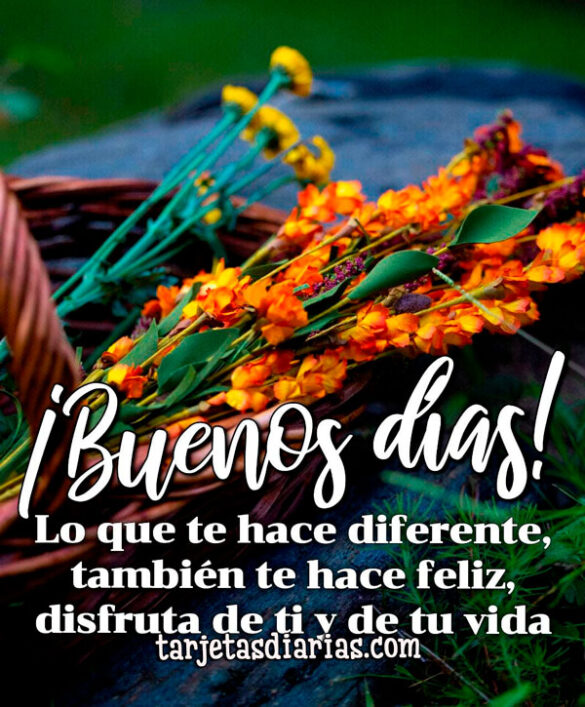 ¡BUENOS DÍAS! LO QUE TE HACE DIFERENTE, TAMBIÉN TE HACE FELIZ, DISFRUTA DE TI Y DE TU VIDA