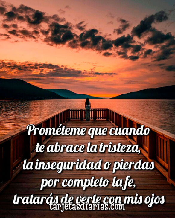 PROMÉTEME QUE CUANDO TE ABRECE LA TRISTEZA O PIERDAS POR COMPLETO LA FE, TRATARÁS DE VERTE CON MIS OJOS