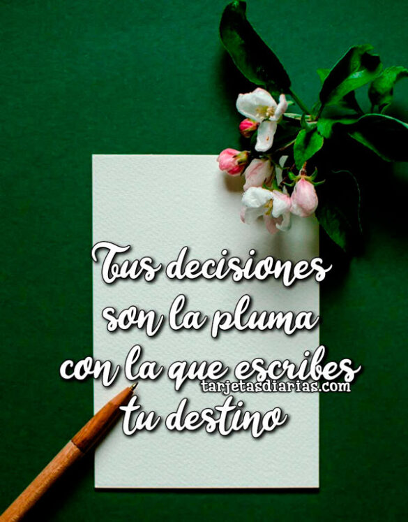 TUS DECISIONES SON LA PLUMA CON LA QUE ESCRIBES TU DESTINO