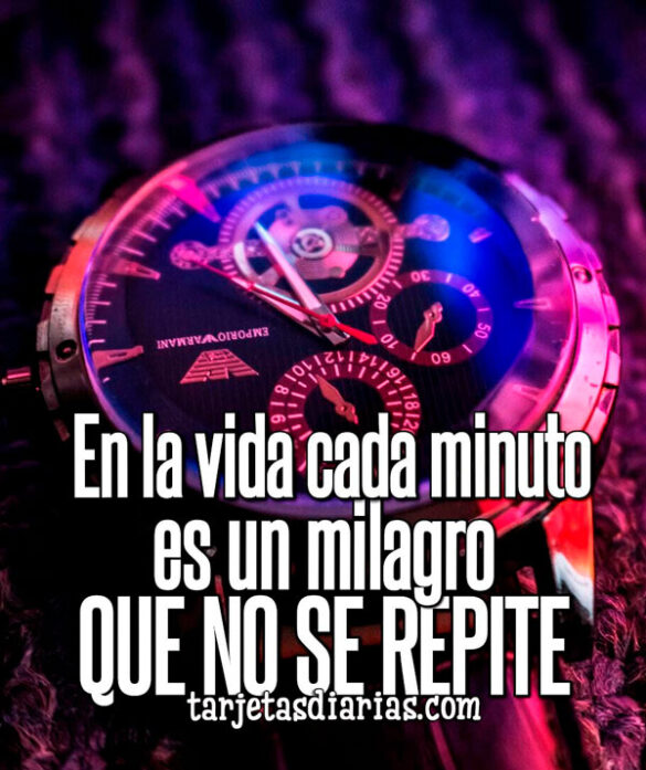 EN LA VIDA CADA MINUTO ES UN MILAGRO QUE NO SE REPITE