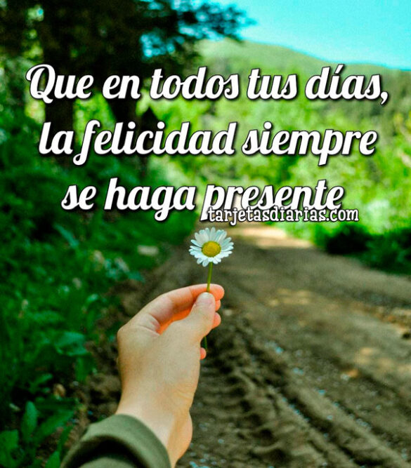 QUE EN TODOS TUS DÍAS, LA FELICIDAD SIEMPRE SE HAGA PRESENTE
