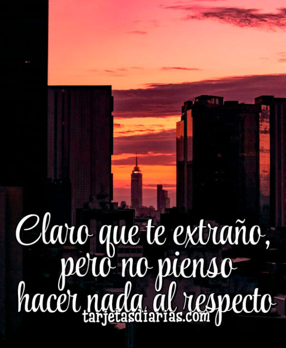 CLARO QUE TE EXTRAÑO, PERO NO PIENSO HACER NADA AL RESPECTO