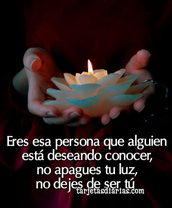 ERES ESA PERSONA QUE ALGUIEN ESTÁ DESEANDO CONOCER, NO APAGUES TU LUZ, NO DEJES DE SER TÚ