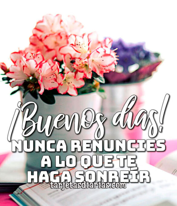 ¡BUENOS DÍAS! NUNCA RENUNCIES A LO QUE TE HAGA SONREÍR