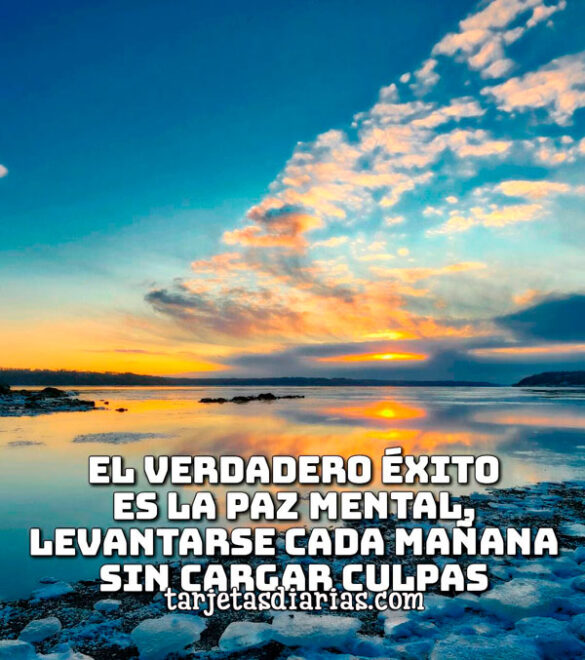 EL VERDADERO ÉXITO ES LA PAZ MENTAL, LEVANTARSE CADA MAÑANA SIN CARGAR CULPAS