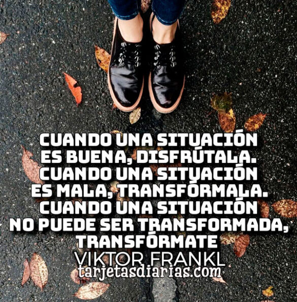 CUANDO UNA SITUACIÓN NO PUEDE SER TRANSFORMADA, TRANSFÓRMATE