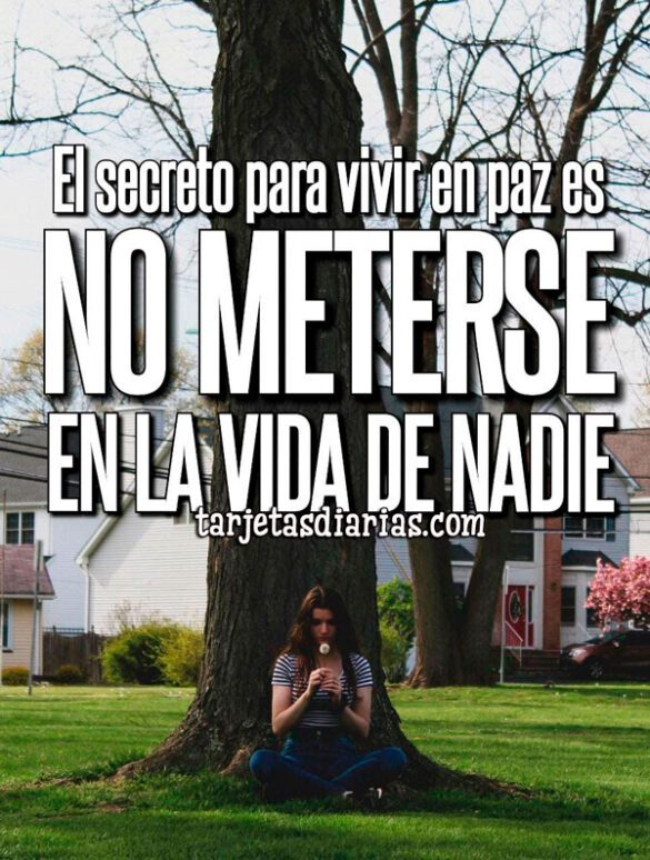 EL SECRETO PARA VIVIR EN PAZ ES NO METERSE EN LA VIDA DE NADIE