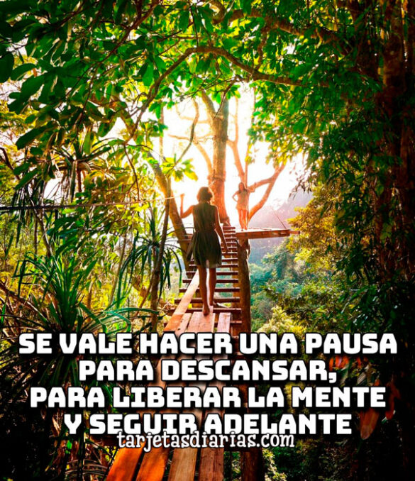 SE VALE HACER UNA PAUSA PARA DESCANSAR, PARA LIBERAR LA MENTE Y SEGUIR ADELANTE