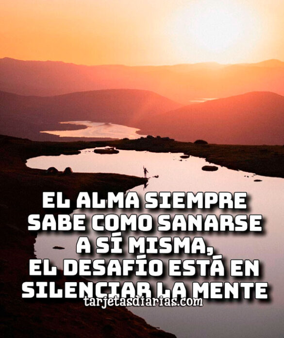 EL ALMA SIEMPRE SABE COMO SANARSE A SÍ MISMA, EL DESAFÍO ESTÁ EN SILENCIAR LA MENTE