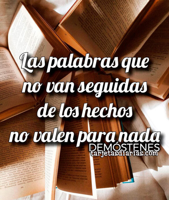 LAS PALABRAS QUE NO VAN SEGUIDAS DE LOS HECHOS NO VALEN NADA