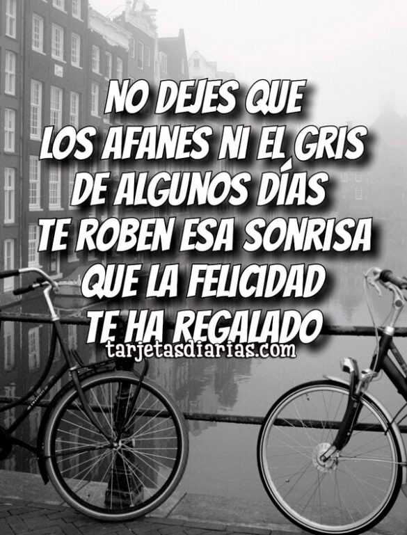NO DEJES QUE LOS AFANES NI EL GRIS DE ALGUNOS DÍAS TE ROBEN ESA SONRISA