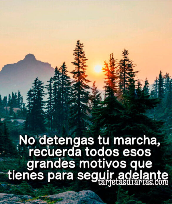 NO DETENGAS TU MARCHA, RECUERDA TODOS ESOS GRANDES MOTIVOS QUE TIENES PARA SEGUIR ADELANTE