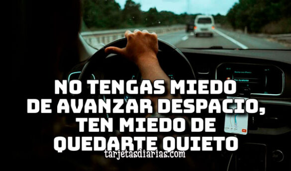 NO TENGAS MIEDO DE AVANZAR DESPACIO, TEN MIEDO DE QUEDARTE QUIETO