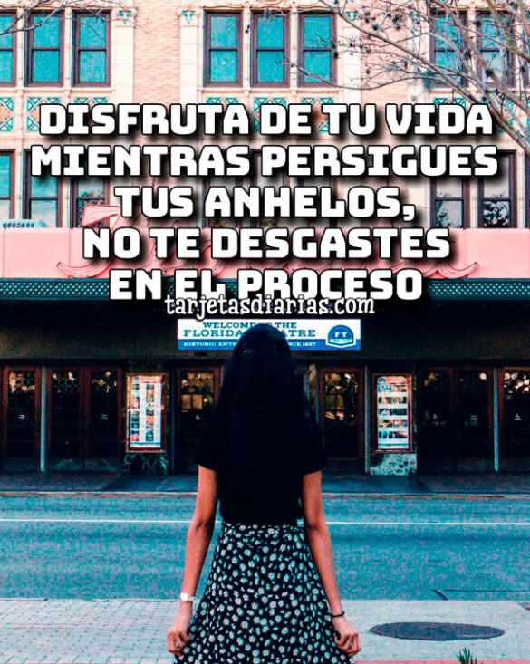 DISFRUTA DE TU VIDA MIENTRAS PERSIGUES TUS ANHELOS, NO TE DESGASTES EN EL PROCESO