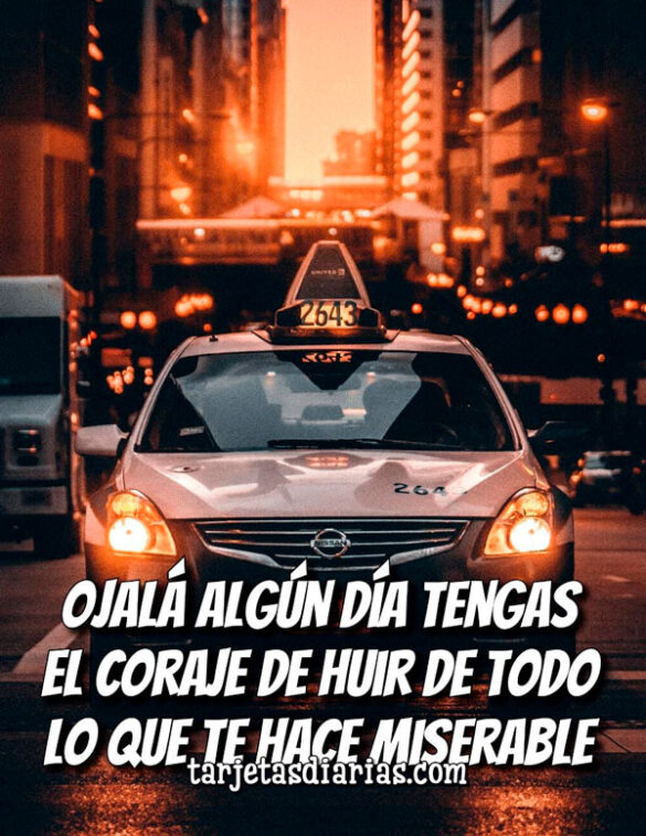 OJALÁ ALGÚN DÍA TENGAS EL CORAJE DE HUIR DE TODO LO QUE TE HACE MISERABLE