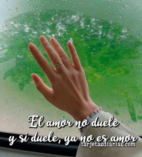 EL AMOR NO DUELE Y SI DUELE, YA NO ES AMOR
