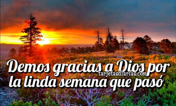 DEMOS GRACIAS A DIOS POR ESTA LINDA SEMANA QUE PASÓ