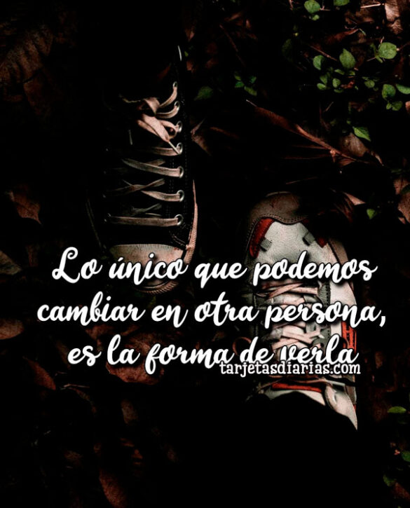 LO ÚNICO QUE PODEMOS CAMBIAR EN OTRA PERSONA, ES LA FORMA DE VERLA