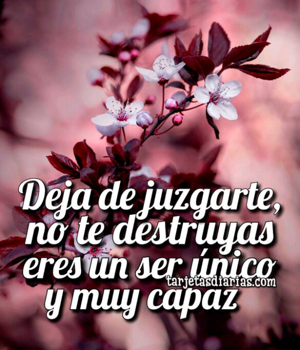 DEJA DE JUZGARTE, NO TE DESTRUYAS ERES UN SER ÚNICO Y MUY CAPAZ