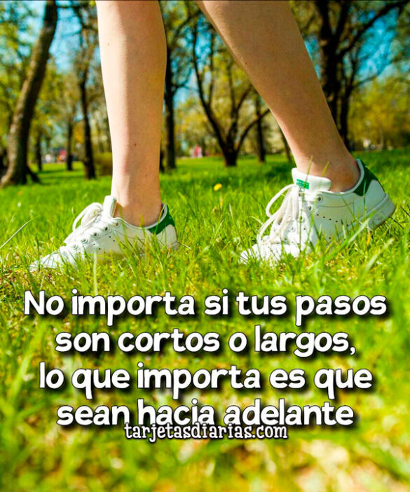 NO IMPORTA SI TUS PASOS SON CORTOS O LARGOS, LO QUE IMPORTA ES QUE SEAN HACIA ADELANTE