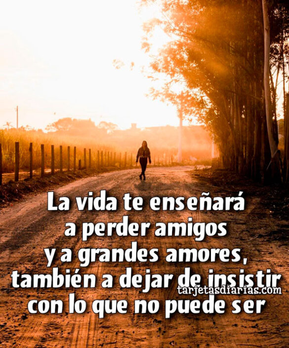 LA VIDA TE ENSEÑARÁ A PERDER GRANDES AMIGOS Y A GRANDES AMORES