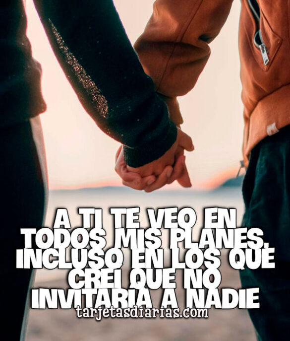 A TI TE VEO EN TODOS MIS PLANES, INCLUSO EN LOS QUE CREÍ QUE NO INVITARÍA A NADIE