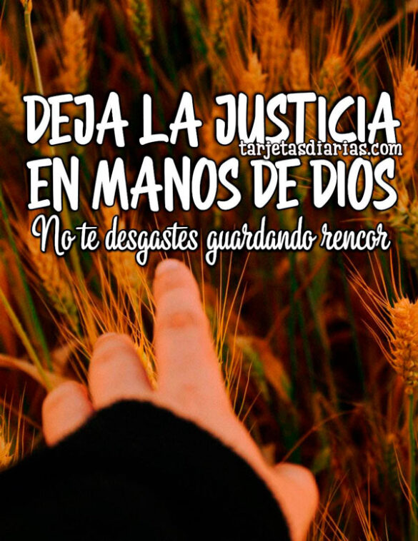 DEJA LA JUSTICIA EN MANOS DE DIOS. NO TE DESGASTES GUARDANDO RENCOR