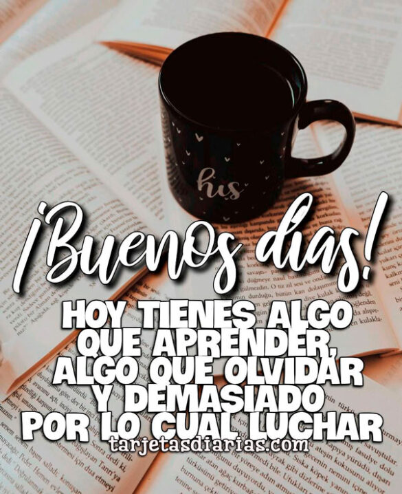 HOY TIENES ALGO QUE APRENDER, ALGO QUE OLVIDAR Y DEMASIADO POR LO CUAL LUCHAR