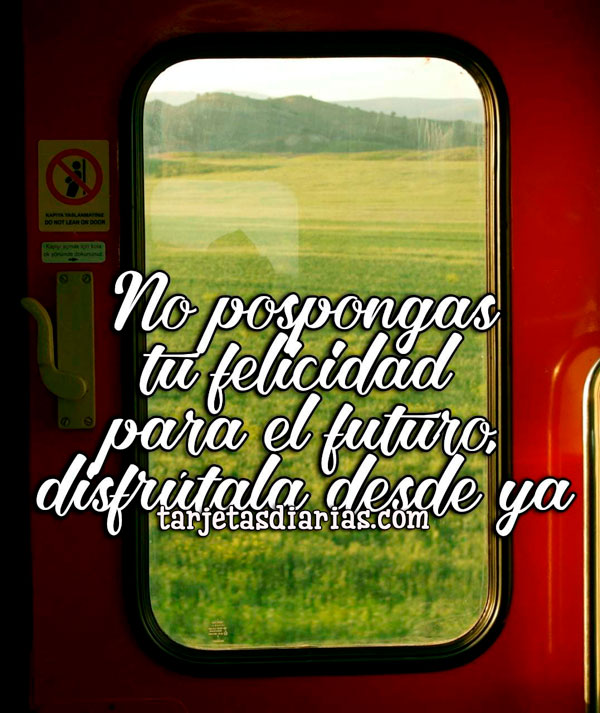 NO POSPONGAS TU FELICIDAD PARA EL FUTURO, DISFRÚTALA DESDE YA ...