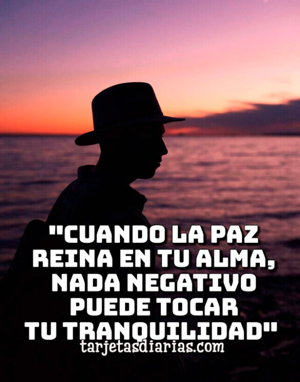 “CUANDO LA PAZ REINA EN TU ALMA, NADA NEGATIVO PUEDE TOCAR TU TRANQUILIDAD”