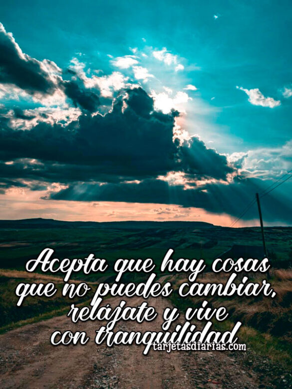 ACEPTA QUE HAY COSAS QUE NO PUEDES CAMBIAR, RELÁJATE Y VIVE CON TRAQUILIDAD
