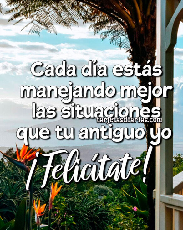 CADA DÍA ESTÁS MANEJANDO MEJOR LAS SITUACIONES QUE TU ANTIGUO YO