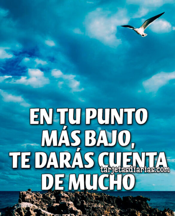 EN TU PUNTO MÁS BAJO, TE DARÁS CUENTA DE MUCHO