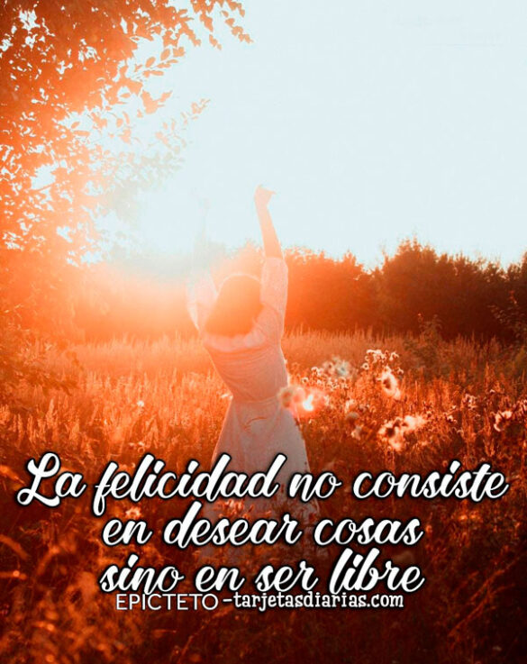 LA FELICIDAD NO CONSISTE EN DESEAR COSAS SINO EN SER LIBRE