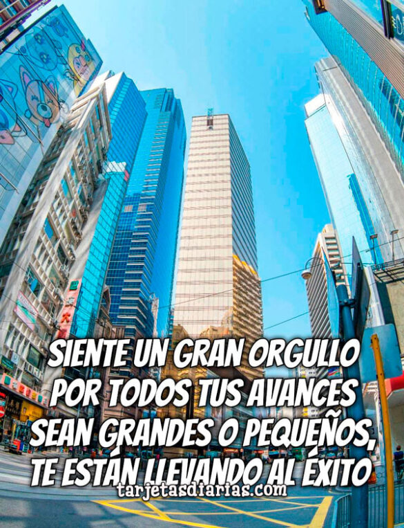 SIENTE UN GRAN ORGULLO POR TODOS TUS AVANCES SEAN GRANDES O PEQUEÑOS, TE ESTÁN LLEVANDO AL ÉXITO