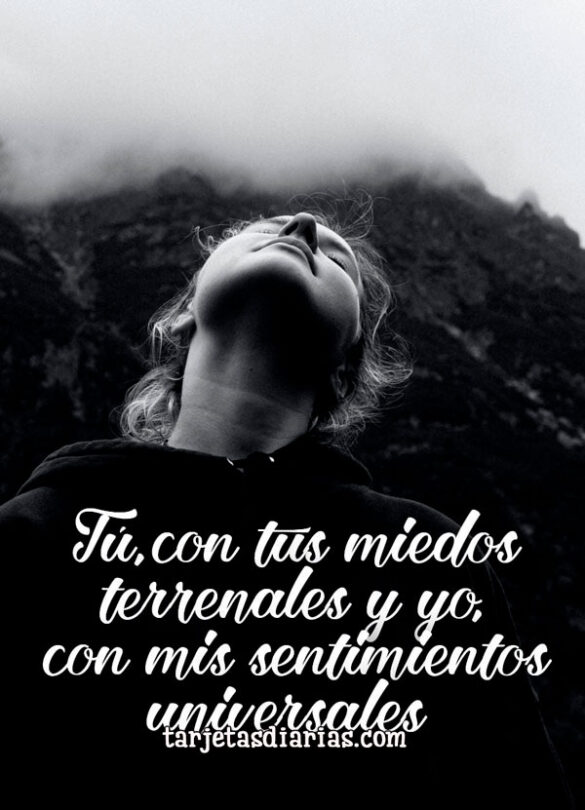 TÚ, CON TUS MIEDOS TERRENALES Y YO, CON MIS SENTIMIENTOS UNIVERSALES