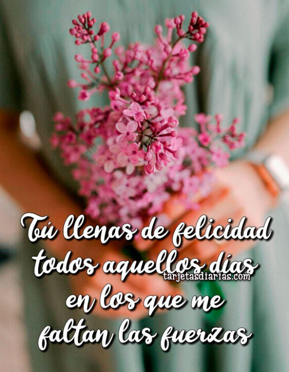 TÚ LLENAS DE FELICIDAD, TODOS AQUELLOS DÍAS EN LOS QUE ME FALTAN LAS FUERZAS