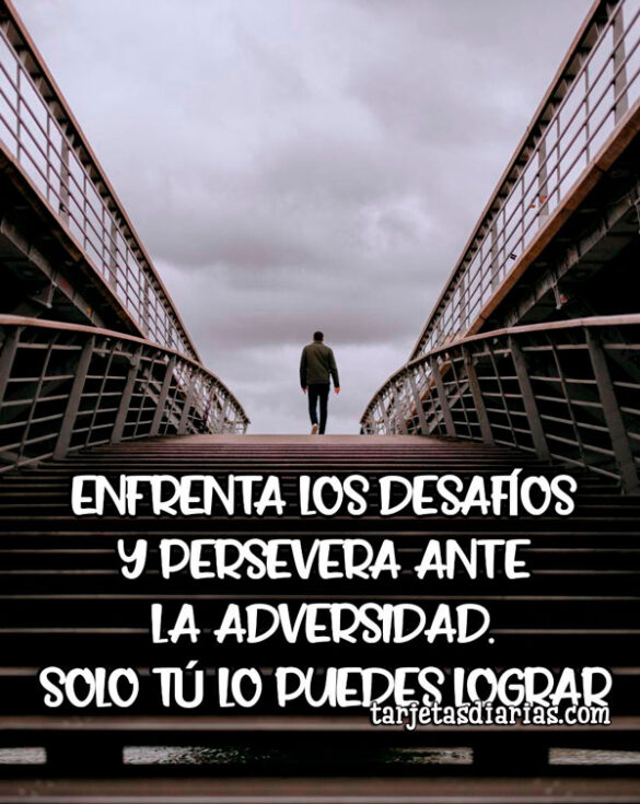 ENFRENTA LOS DESAFÍOS Y PERSEVERA ANTE LA ADVERSIDAD. SOLO TÚ LO PUEDES LOGRAR