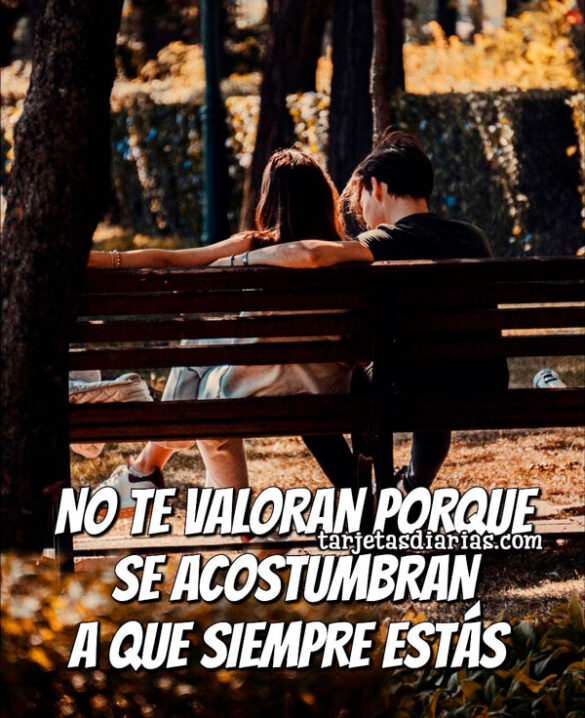 NO TE VALORAN PORQUE SE ACOSTUMBRAN A QUE SIEMPRE ESTÁS